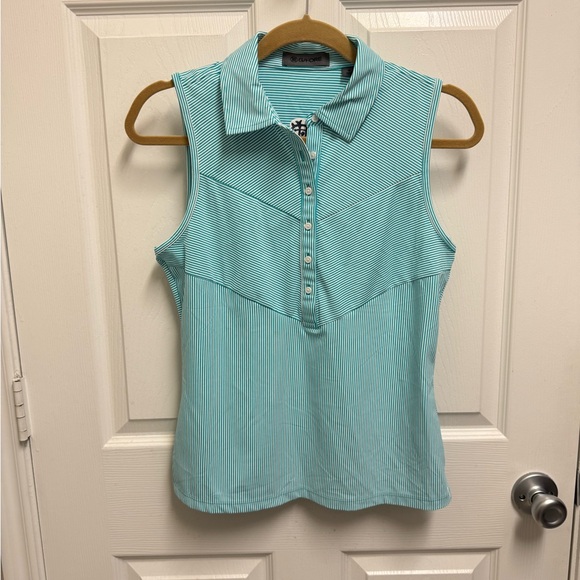 G/FORE | Tops | New Gfore Striped Golf Polo Tank Top | Poshmark
